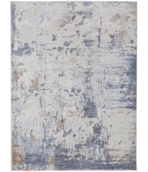 Laina Area Rug Feizy Laina Industrial Abstract, Ivory/Gray/Blue, 2' x 3' Accent Rug