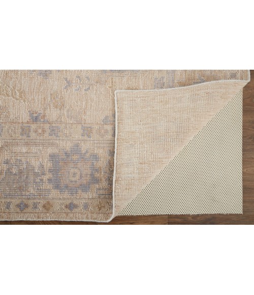 Wendover Area Rug Feizy Wendover Eco Friendly PET Oushak Rug, Ivory Tan/Stone Blue, 5ft x 8ft Area Rug
