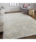 Abytha Area Rug Feizy Abytha Global Diamond, Gray/Blue/Ivory, 9'-6" x 13'-6" Area Rug