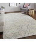 Feizy Abytha Global Diamond, Gray/Blue/Ivory, 9'-6" x 13'-6" Area Rug