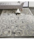 Feizy Micah Luxury & Glam Distressed, Gray/Taupe/Silver, 3'-11" x 6' Accent Rug