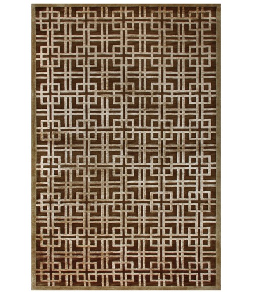 Feizy Dim Sum Luxury & Glam Geometric, Brown/Gold, 3'-6" x 5'-6" Accent Rug