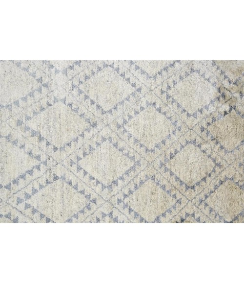 Feizy Abytha Global Diamond, Gray/Blue/Ivory, 9'-6" x 13'-6" Area Rug