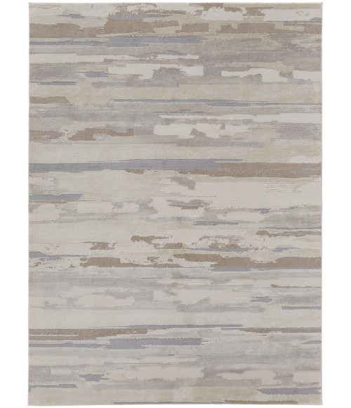 Feizy Vancouver Contemporary Streak/Painterly Rug, Ivory/Gray, 9' x 12' Area Rug