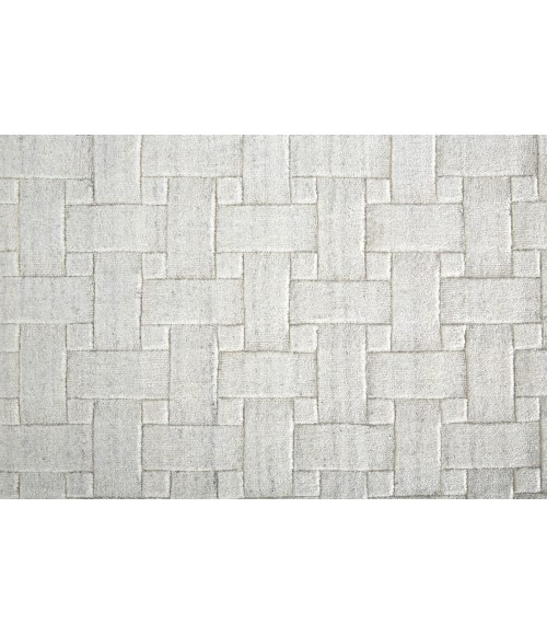 Feizy Redford Minimal Viscose Rug, White, 12' x 15' Area Rug