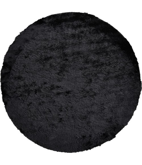 Feizy Indochine Luxury & Glam Solid, Black, 8' x 8' Round Rug