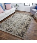 Eaton Area Rug Feizy Eaton Classic Oriental, Gray/Ivory/Taupe, 9'-6" x 13'-6" Area Rug