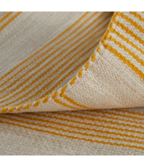 Feizy Duprine Casual Stripes, Yellow/Ivory, 10' x 14' Area Rug
