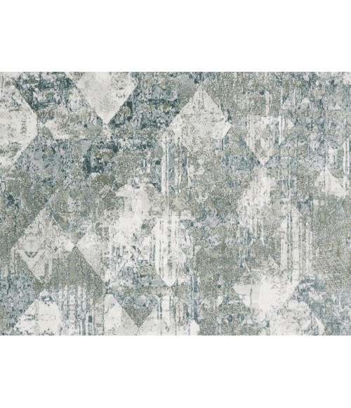Feizy Atwell Contemporary Distressed Accent Rug, Tiled, Iceberg Green, 3ft x 5ft