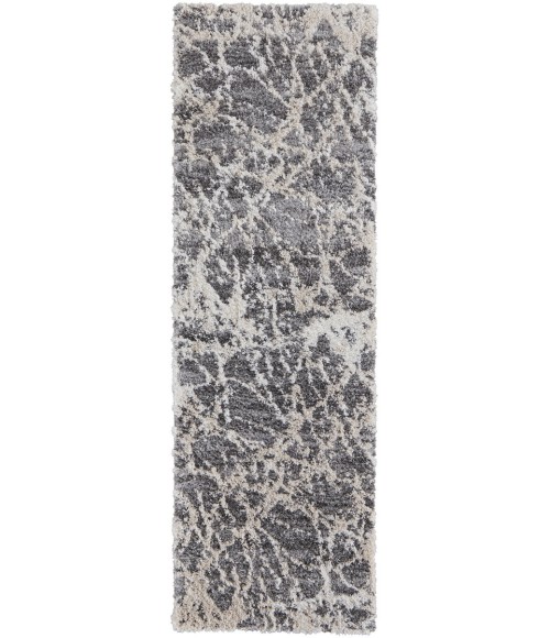 Feizy Mynka Casual Abstract, Gray/Ivory, 2'-6" x 8' Runner