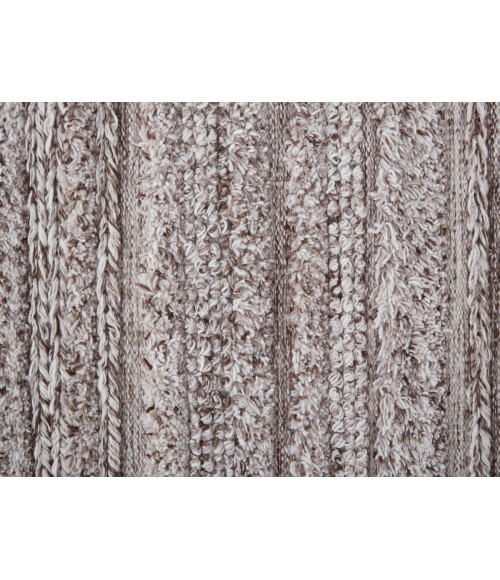 Feizy Alden Contemporary Bohemian Shag Rug, Ivory/Rustic Brown, 10ft x 14ft Area Rug