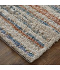 Feizy Mynka Casual Stripes, Ivory/Blue/Orange, 10' x 14' Area Rug