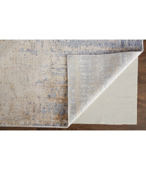 Laina Area Rug Feizy Laina Industrial Gradient & Ombre, Tan/Brown/Blue, 3' x 12' Runner