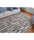 Feizy Enzo Casual Abstract, Ivory/Black/Taupe, 9'-6" x 13'-6" Area Rug