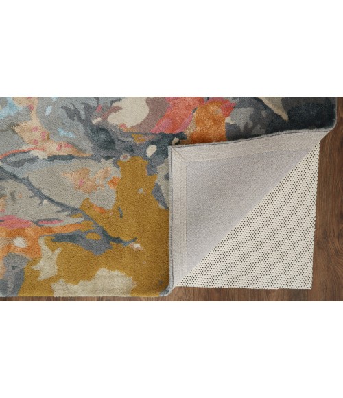 Feizy Dafney Casual Floral & Botanical, Blue/Pink/Gray, 5' x 8' Area Rug