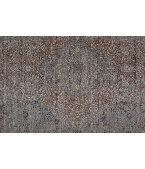 Feizy Marquette Rustic Persian Farmhouse Rug, Rust/Denim Blue, 2ft - 8in x 8ft, Runner