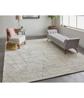 Feizy Whitton Casual Abstract, Ivory/Gray, 9' x 12' Area Rug