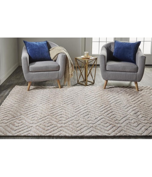 Feizy Colton Farmhouse Diamond, Pink/Ivory, 9'-6" x 13'-6" Area Rug