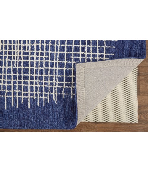 Feizy Maddox Modern Tufted Architectural Area Rug, Navy Blue, 5ft x 8ft