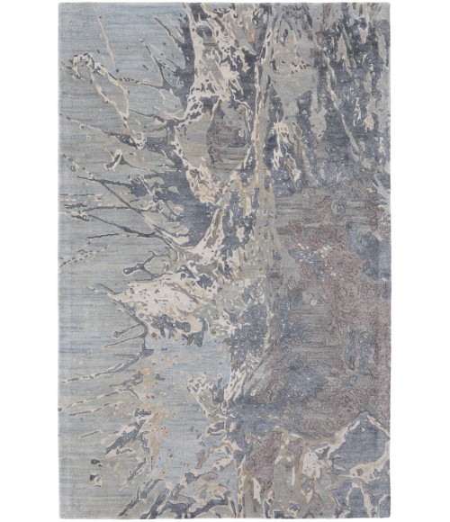Feizy Zarah Industrial Watercolor, Blue/Taupe/Green, 8' x 10' Area Rug