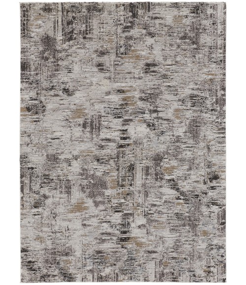 Feizy Vancouver Contemporary Abstract Rug, Ivory/Charcoal Gray, 1'-8" X 2'-10" Area Rug