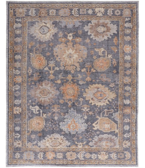 Feizy Wendover Eco-Friendly PET Oushak Rug, Stone Blue/Apricot Tan, 5ft x 8ft Area Rug