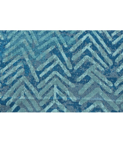 Feizy Brixton Casual Herringbone, Blue, 8' x 11' Area Rug