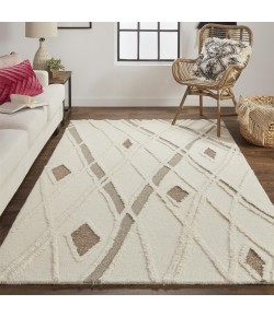 Feizy Anica 8008F IVORY/BROWN Area Rug 10 ft. X 14 ft. Rectangle