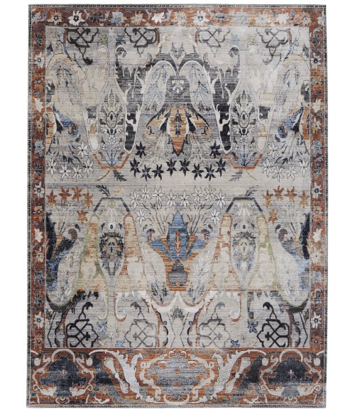 Feizy Melrose GRAY/RUST Rug MEL39P2F 5 ft. X 7 ft. 6 in. Rectangle - Rugs Town Feizy Melrose GRAY/RUST MEL39P2F 5 ft. X 7 ft. 6 in. Rectangle Rug
