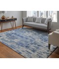 Feizy Eastfield Casual Abstract, Blue/Ivory, 10' x 14' Area Rug