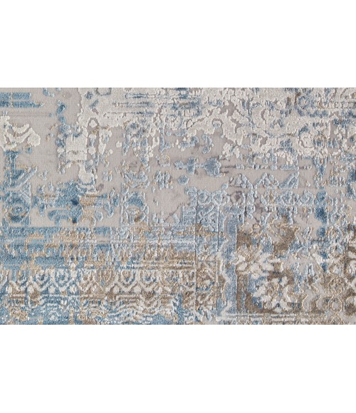 Cadiz Area Rug Feizy Cadiz Industrial Abstract, Blue/Gray/Gold, 12' x 18' Area Rug