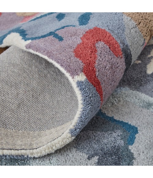 Feizy Dafney Casual Floral & Botanical, Blue/Gray/Pink, 8' x 10' Area Rug