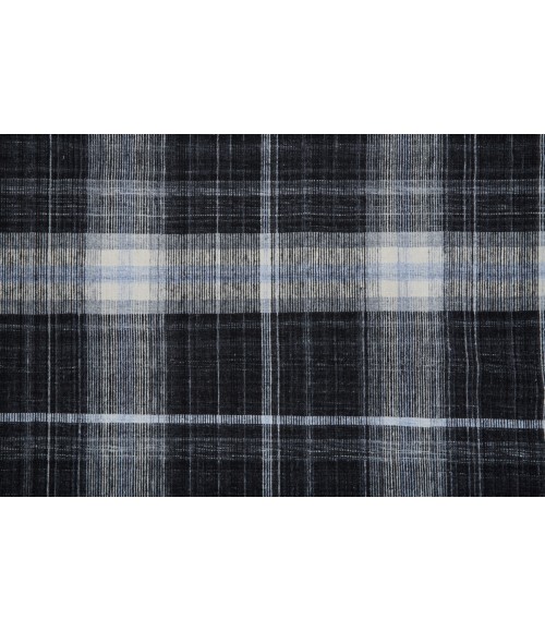Feizy Jemma Rustic Plaid, Black/White/Blue, 5' x 8' Area Rug