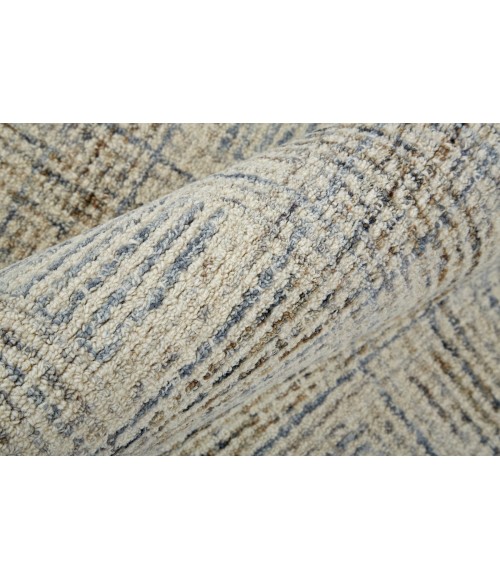 Belfort Area Rug Feizy Belfort Casual Geometric, Ivory/Gray/Tan, 12' x 15' Area Rug