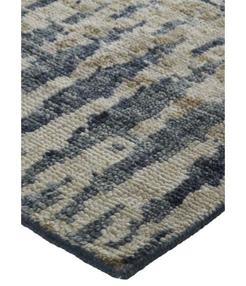 Feizy Palomar Luxe Hand-Knot Abstract Accent Rug, Denim Blue, 2ft x 3ft