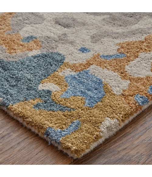 Feizy Everley Abstract Tufted Wool Rug, Opal Gray/Blue/Bronze, 5' x 8' Area Rug