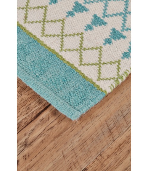 Feizy Naim Vintage Geometric, Ivory/Blue/Green, 8' x 10' Area Rug