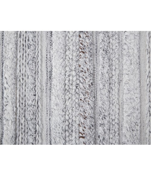 Feizy Alden Contemporary Bohemian Shag Rug, Ivory/Light Gray, 10ft x 14ft Area Rug