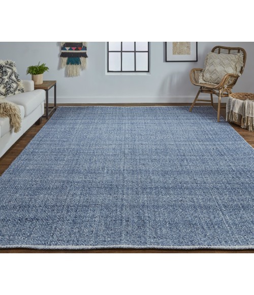 Feizy Naples Space Dyed In/Outdoor Flatweave, Navy/Denim Blue, 2ft x 3ft Area Rug