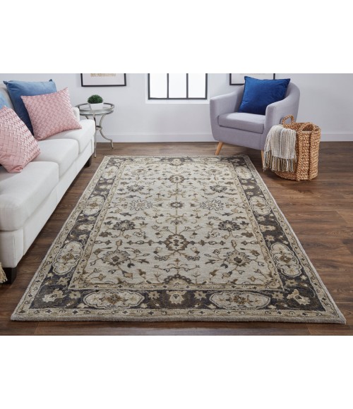 Eaton Area Rug Feizy Eaton Classic Oriental, Gray/Ivory/Taupe, 9'-6" x 13'-6" Area Rug