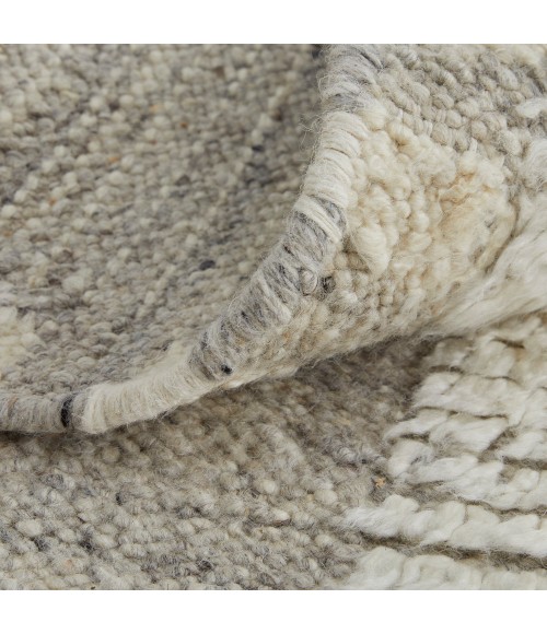 Feizy Ashby Farmhouse Geometric, Gray/Ivory, 9' x 9' Round Rug