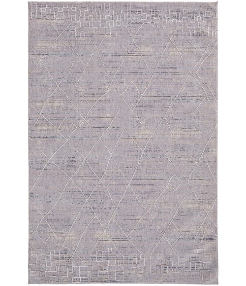 Feizy Francisco Moroccan Linear Rug, Gray/Ivory, 9' x 12' Area Rug