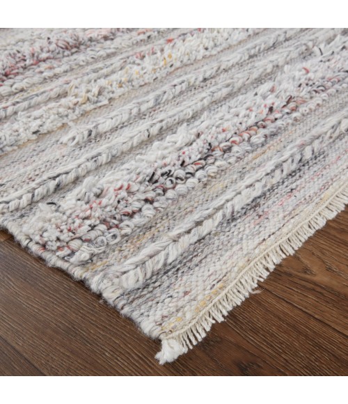 Alden Area Rug Feizy Alden Contemporary Bohemian Shag Rug, Gray/Red/Yellow, 9ft x 12ft Area Rug