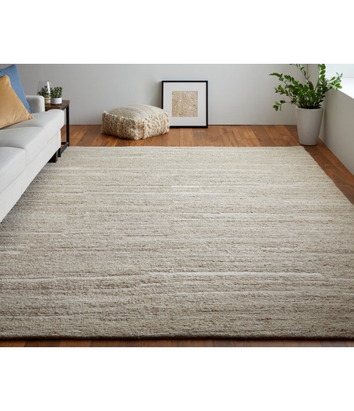 Feizy Navaro Scandinavian Distressed, Ivory, 9' x 9' Round Rug