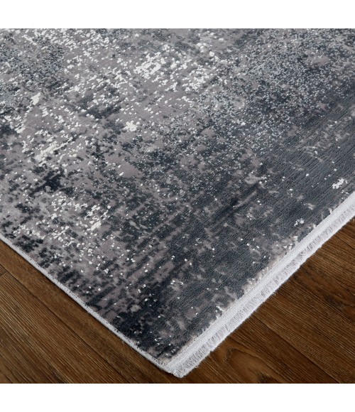 Feizy Cadiz Gradient Watercolor Rug, Silver Gray/Black, 2ft-2in x 3ft-2in Area Rug