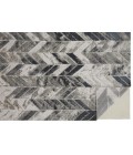 Feizy Micah Industrial Chevron, Black/Gray/Silver, 3'-11" x 6' Accent Rug