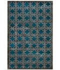 Feizy Dim Sum Global Abstract, Blue/Taupe, 3'-6" x 5'-6" Accent Rug