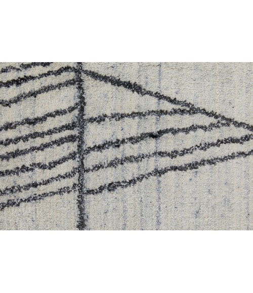 Whitton Area Rug Feizy Whitton Industrial Abstract, Ivory/Black, 10' x 14' Area Rug