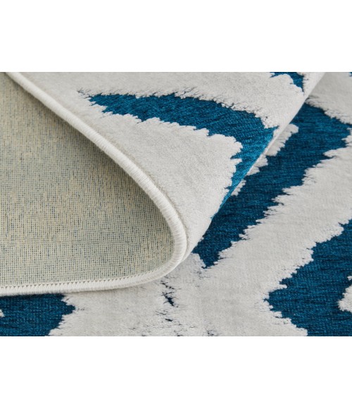 Feizy Saphir Mira TEAL/WHITE 6803490F 9 ft. 8 in. X 12 ft. 7 in. Rectangle Rug