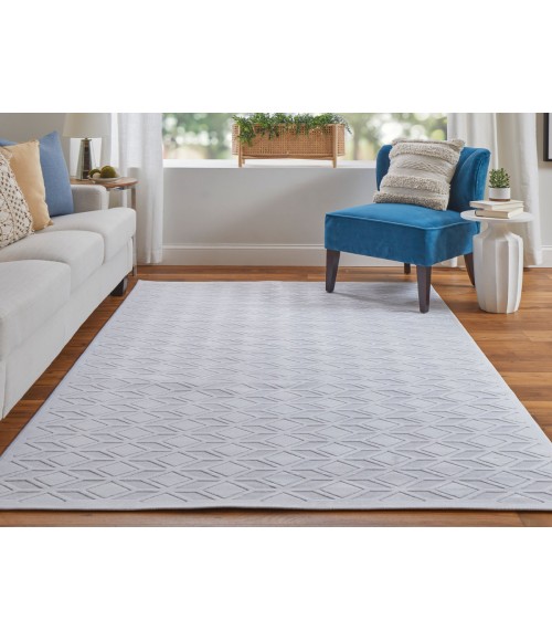 Feizy Saphir Mira WHITE/WHITE 6803494F 7 ft. 6 in. X 7 ft. 6 in. Round Rug